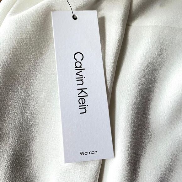 Calvin Klein Sheath Dress Womens 20W White Knit Tulip Sleeve Plus Size NEW - Picture 8 of 9